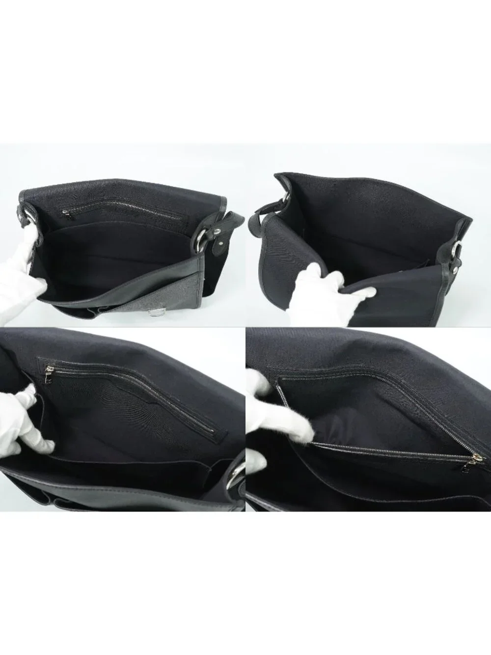 Louis Vuitton LV Arecreasing Lee Taiga Leather Shoulder Bag Ardoise Black
